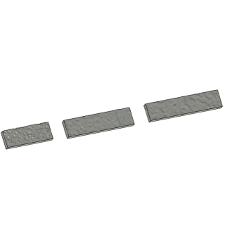 Trottoarkant granit hela stenar 250 mm H0