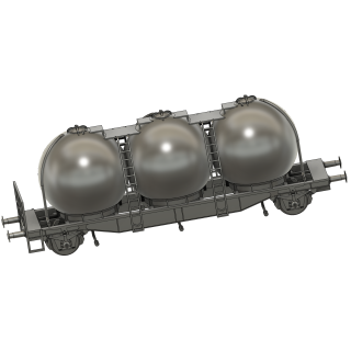 Pulvertransportvagn Ucs sfärisk kula skala H0 1:87