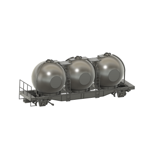 Pulvertransportvagn Ucs tillplattad kula skala H0 1:87